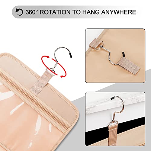Travel Hanging Toiletry Bag with 8 Leak Proof Silicone Bottle Covers, Navy N332557