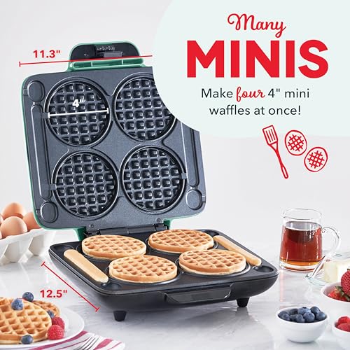 DASH Multi Mini Waffle Maker 4 Inch Non-stick, Aqua G15983
