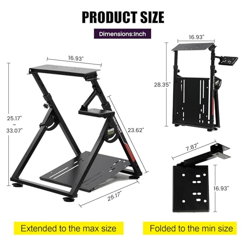 GTPLAYER Sim Racing Wheel Stand for Logitech G25 G27 G29 G920 G923 Thrustmaster T330TS A5733