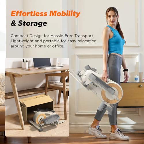 MERACH Under Desk Elliptical Machine Seated Pedal Exerciser for Seniors, 8 Resistance Levels N161530