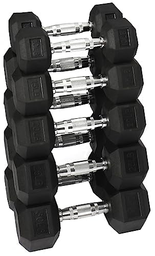 Rubber Coated Hex Dumbbell Weight Set R443