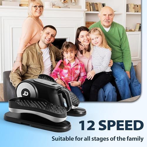 Under Desk Elliptical Machine, Leg Exerciser with Remote, 12 Speed Levels C787556