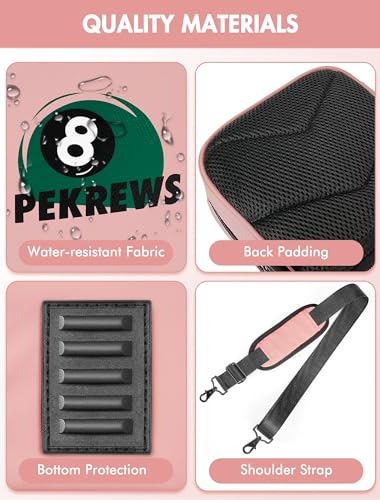 Pool Cue Case 4x5 with Pockets, Soft Padded Billiard Cue Bag A2212