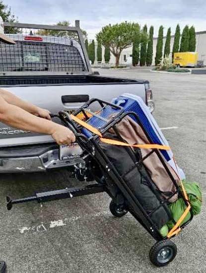 MaxxHaul 50243 Foldable Hitch Cargo Carrier Cart with 10 inch Flat Free Tires Z2903