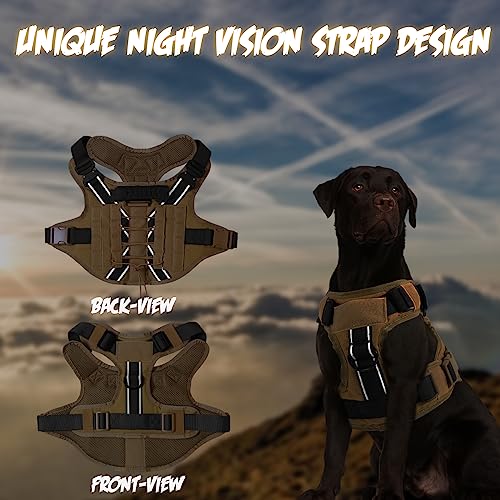 PETODAY Tactical Dog Harness for Large Dogs, Heavy Duty with Handle, Black T996311
