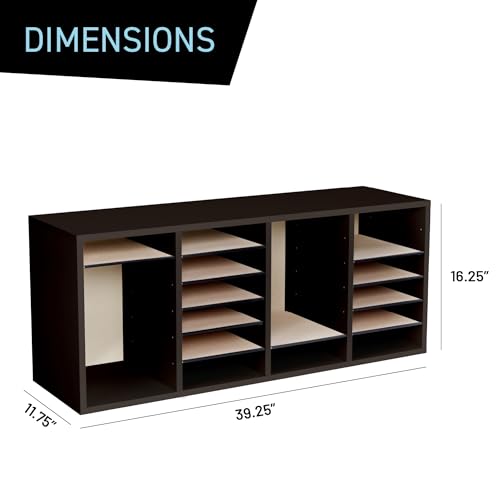 Safco Wooden Paper and Mail Organizer, Adjustable Shelves, Stackable B285