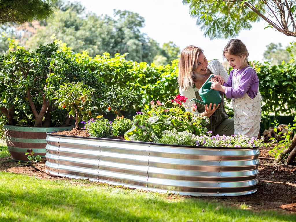 Galvanized Raised Garden Bed 8x4x1 ft Outdoor Metal Planter Box F530875