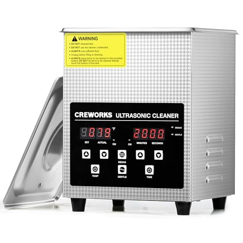CREWORKS 3L Digital Ultrasonic Cleaner with Degas & Gentle Modes, 120W R572