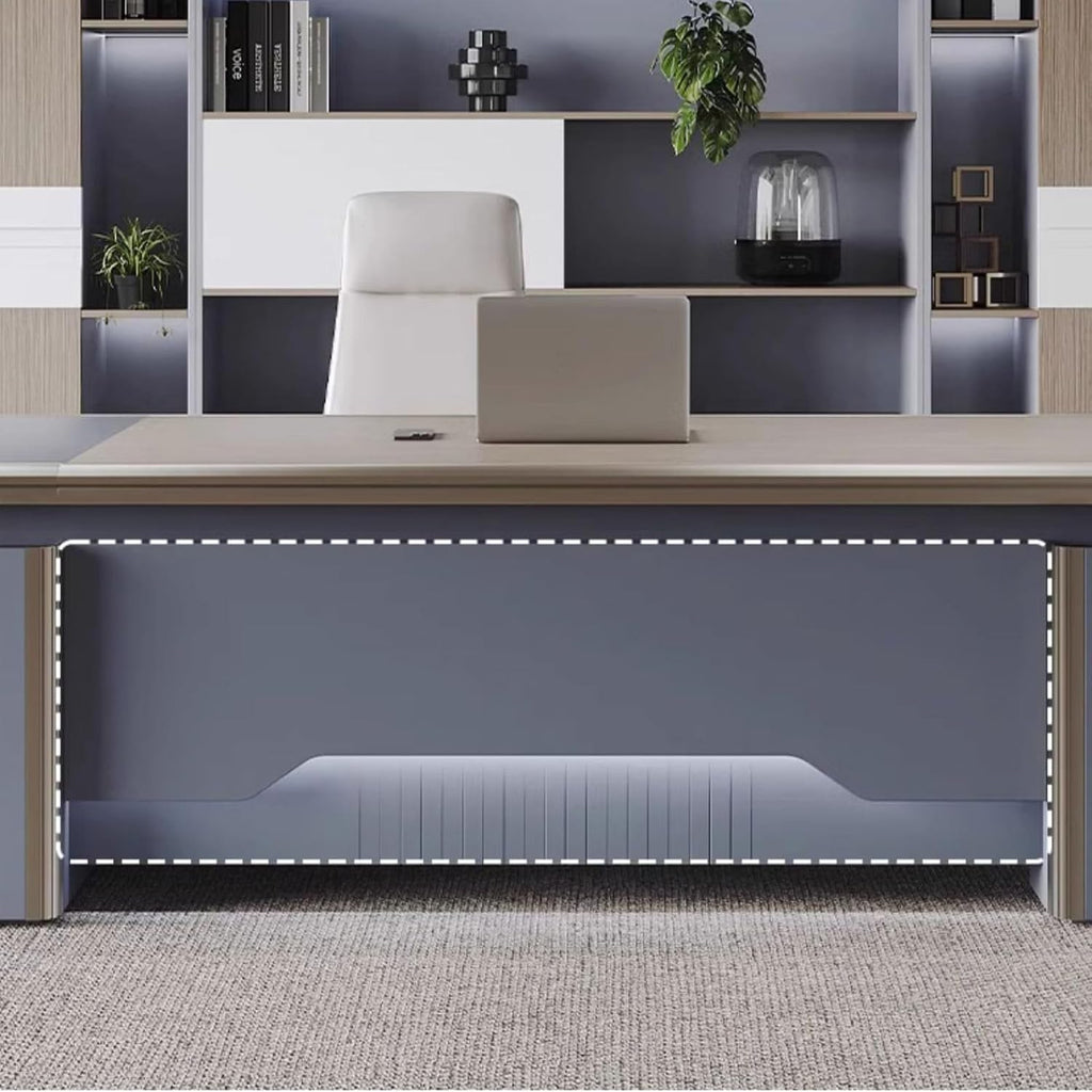 L Shaped Computer Desk with Drawers and USB Power Outlet V616290
