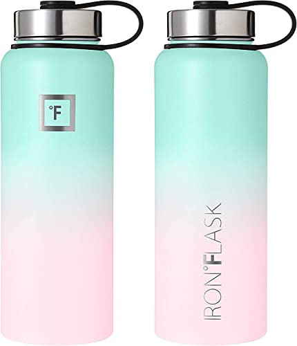 IRON °FLASK Stainless Steel Insulated Water Bottle with 3 Lids, 40 oz U19688