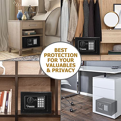 ROLOWAY Steel Safe Box 2.2 Cubic Feet with Key Digital Keypad Lock Black D838
