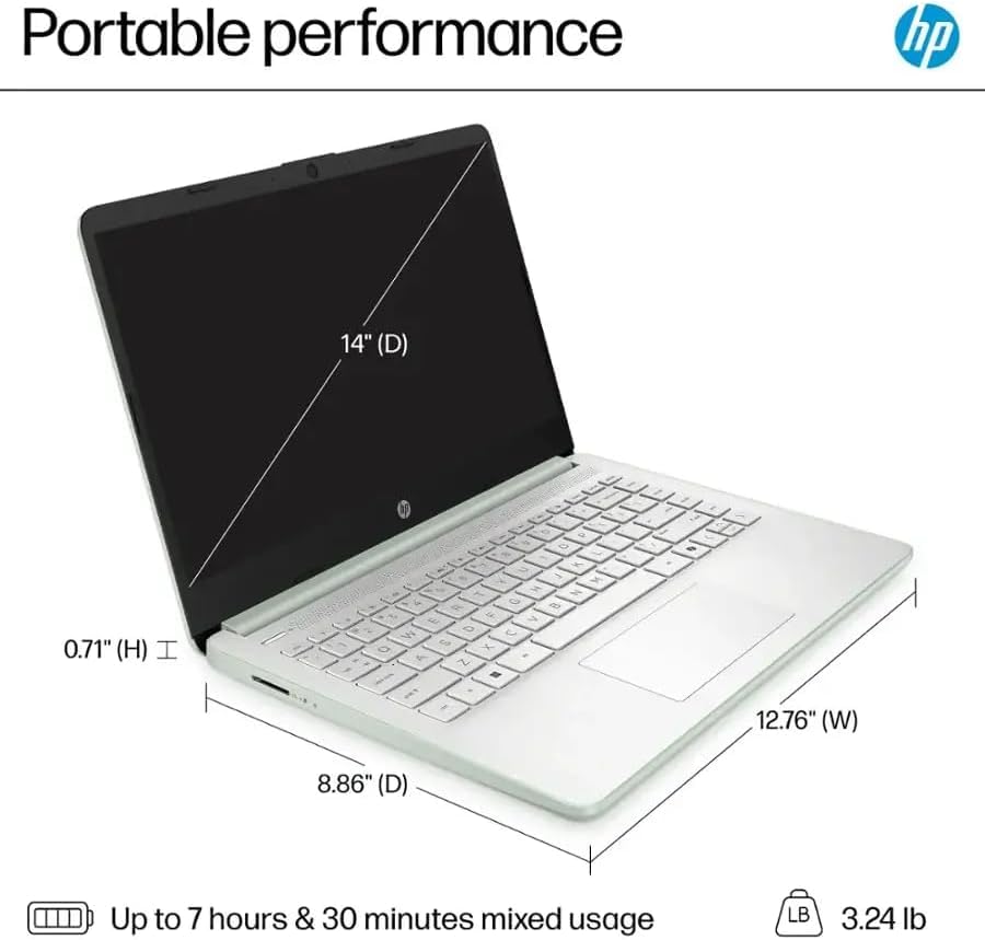 HP 14" Student Laptop, Intel N150, 16GB RAM, 256GB Storage, Win11, Natural Silver O471033
