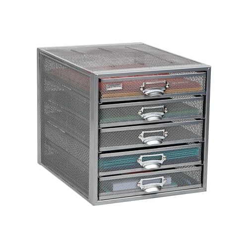 Mind Reader 10-Drawer Metal Mesh Desk Organizer, Silver N923041