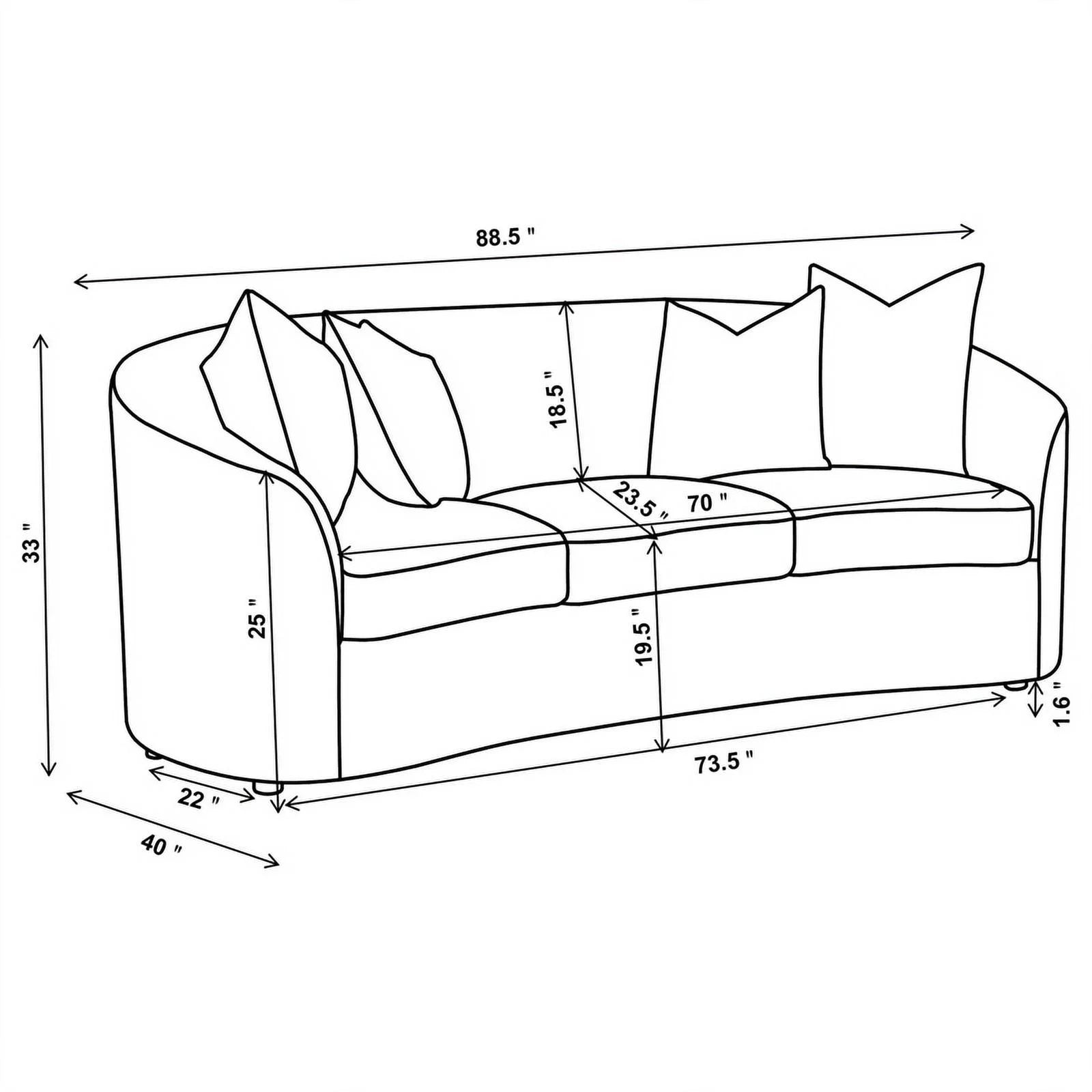 Coaster Rainn 2-Piece Fabric Upholstered Living Room Set, Latte L592