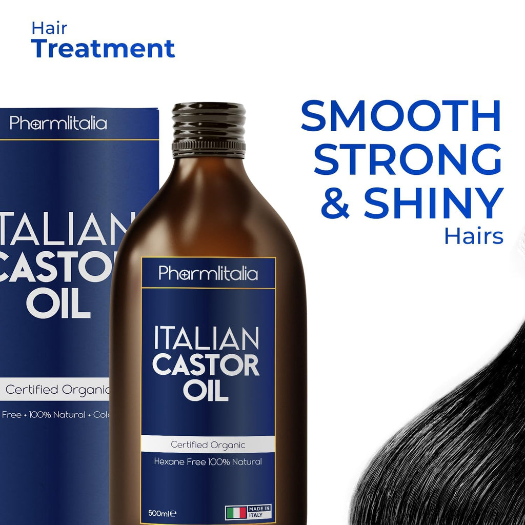 Organic Cold Pressed Castor Oil Hexane Free 500ml for Hair, Skin and Nails B7729