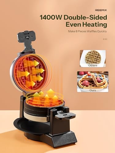Double Belgian Waffle Maker, 180° Flip, Nonstick, Stainless Steel G6778