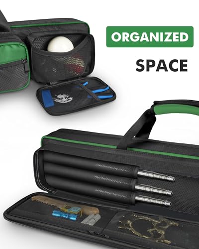 Pool Cue Case 4x5 with Pockets, Soft Padded Billiard Cue Bag A2212