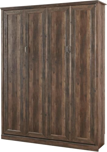 MERITLINE Queen Murphy Bed with Storage Bookcase and Charging Station E996