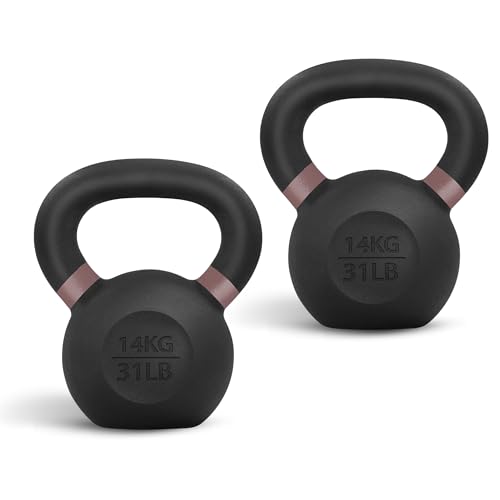 Yes4All Powder Coated Cast Iron Kettlebell Weight Set for Home Gym N15817