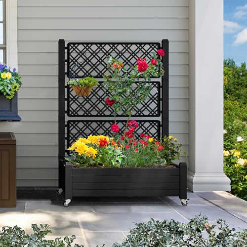 YITAHOME 4x4x2ft Plastic Raised Garden Bed Kit, Outdoor Resin Planter Box, White K1360