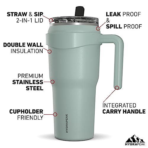 Hydrapeak Roadster 40oz Stainless Steel Tumbler with Straw Lid (Aqua) I313892