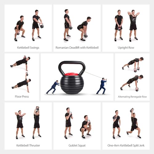 TopMade Adjustable Cast Iron Kettlebell Set for Home Gym Workout C247925