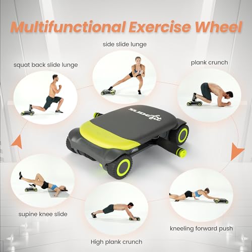 WONDER CORE Slide Fit Ab Roller Board with 4 Wheels and Knee Pad S58314