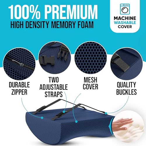 FORTEM Office Chair Cushion and Back Support, Memory Foam Lumbar Pillow, Non Slip, XL V440
