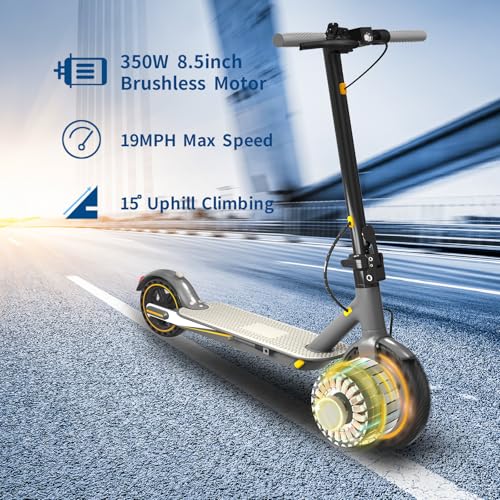 Electric Scooter for Adults, 19Mph, 15/21 Miles Range, Foldable with App Control O825633