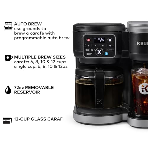 Keurig K-Duo Hot & Iced Single Serve & Carafe Coffee Maker, 72oz Reservoir W9296