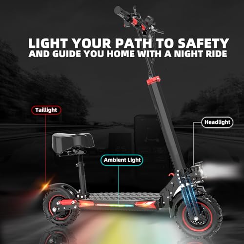 Electric Scooter Adults, 11" Off-Road Tires, 48V Battery, 1200W Motor, Folding Commuter Z198