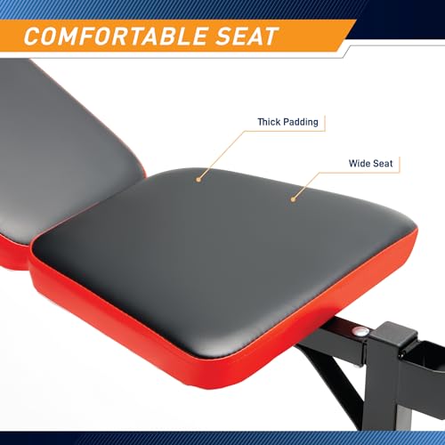 Marcy Standard Weight Bench with Vinyl-Coated Weight Set for Home Gym O2680