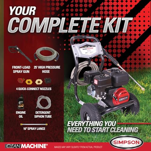 Simpson Cleaning 3400 PSI Gas Pressure Washer, 2.5 GPM, CRX Engine, 25-Foot Hose K189
