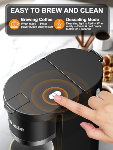 Slim Single Serve Coffee Maker for K-Cup & Ground Coffee, White S8539
