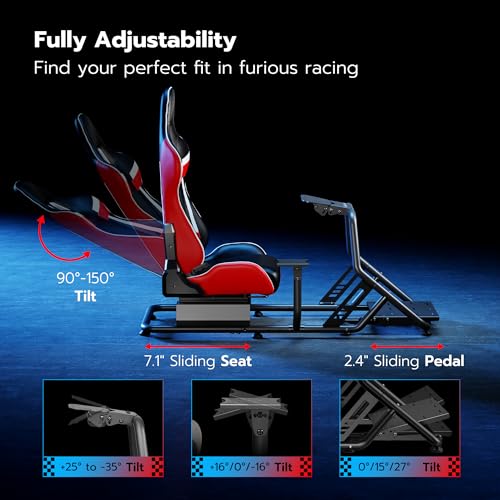ARES WING Racing Simulator Cockpit with Monitor Mount and Seat P60837