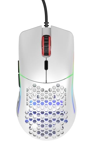 Glorious Model D Wired Gaming Mouse - 68g Honeycomb RGB Ergonomic, Matte White M160012