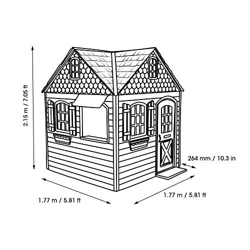 Lifetime Heavy Duty Plastic Outdoor Playhouse, 6x6x7 ft, Beige & Blue L20755