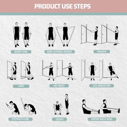 VEICK Resistance Bands with Handles for Home Workout O75059