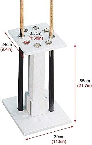 Freestanding Wooden Pool Cue Rack Stand Holds 8 Cues Y773522
