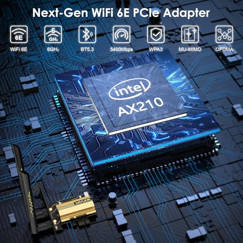 WAVLINK PCIe WiFi 6E Card, Tri-Band AX5400, Bluetooth 5.3, Low-Profile Bracket R85947
