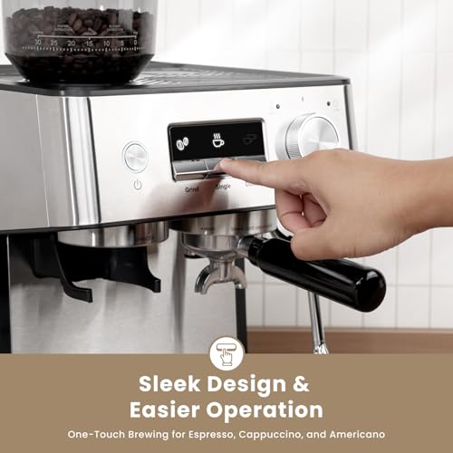 Gevi Espresso Machine with Grinder & Milk Frother, 20 Bar G45353