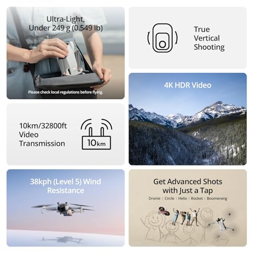 DJI Mini 3 Fly More Combo, 4K HDR Mini Camera Drone with 3 Batteries K62414