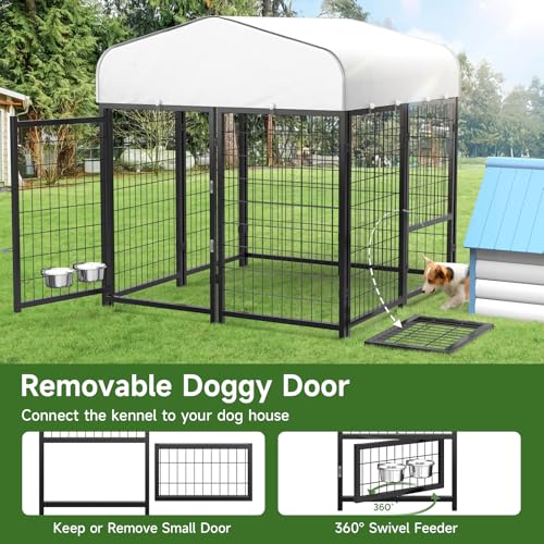 SINO LUBAN Outdoor Dog Kennel with Doggy Door, Heavy Duty Large Dog Pen E5768