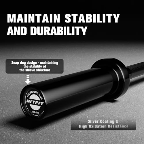RITFIT Olympic Barbell 4ft/6ft 2 Inch Weight Bar for Strength Training, 500lbs Capacity F369