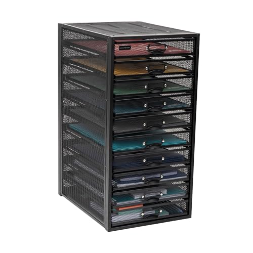 Mind Reader 10-Drawer Metal Mesh Desk Organizer, Silver N923041