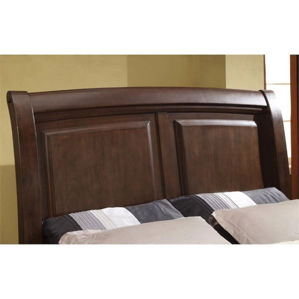 Furniture of America Glinda Wood California King Sleigh Bed, Brown Cherry B248956