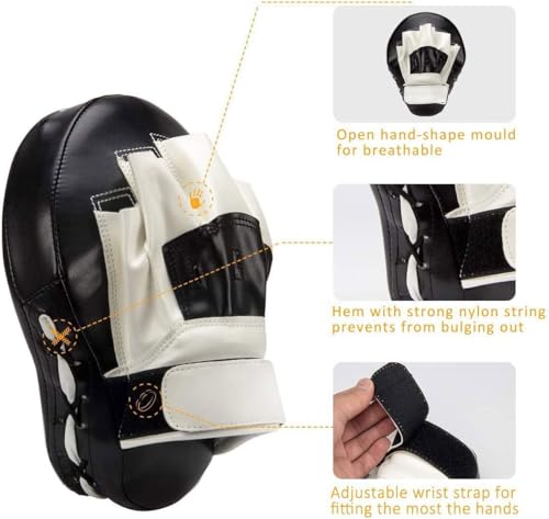 Valleycomfy Boxing Curved Focus Punching Mitts Leatherette Training Pads D262