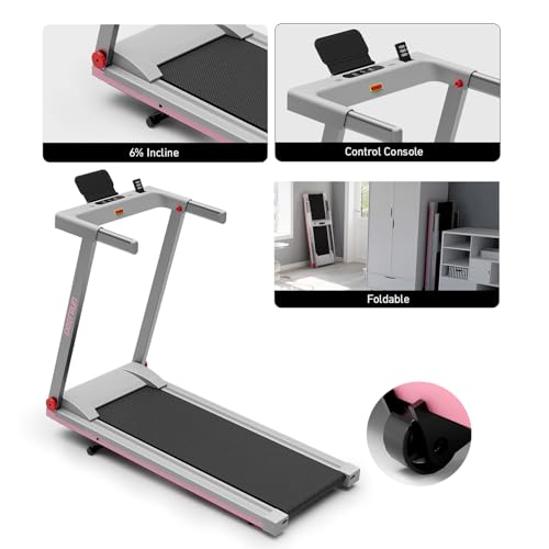DeerRun Foldable Treadmill for Home with Incline and Handles K2464