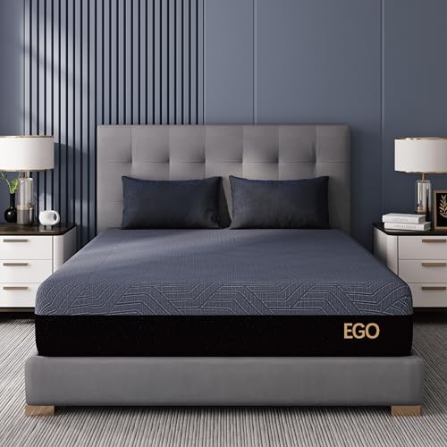 EGOHOME 14 Inch King Size Memory Foam Mattress, Cooling Copper Gel, Medium Firm L623776
