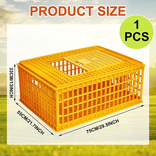 Plastic Poultry Carrier Crate for Chicken Transport, Heavy Duty, 29.5 x 21.7 x 13 Inch W3140